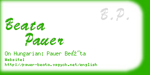 beata pauer business card